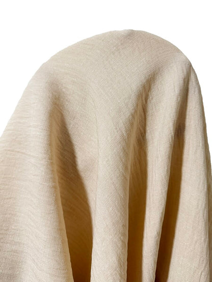 Clementine Collared V-Neck Button Detail Textured Long Sleeve Top - Apricot