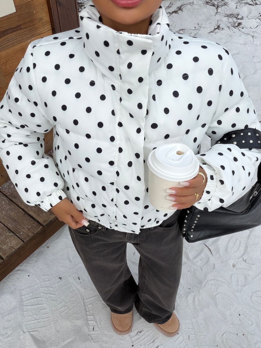 Glasgow Cropped Quilted Puffer Jacket with Funnel Neck