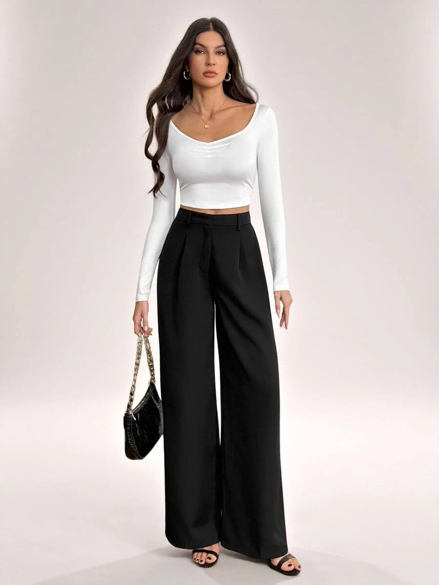 Bergamo Pleated High Waisted Wide Leg Pants