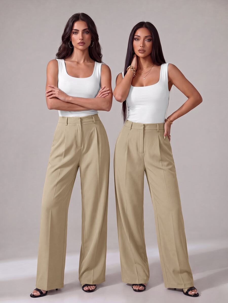 Bergamo Pleated High Waisted Wide Leg Pants