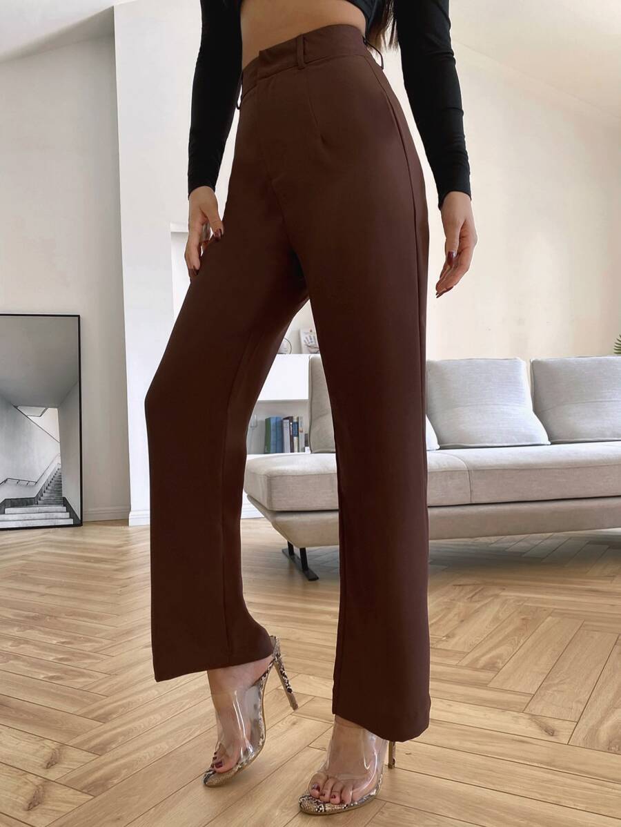 Women's High Waisted Flare Trousers, Tailored Dress Pants for Work Office - Black