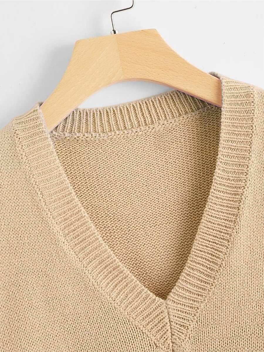 Marisa Fine Knit V-Neck Sleeveless Sweater Vest - Blue