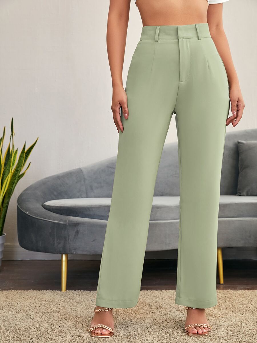 Women's High Waisted Flare Trousers, Tailored Dress Pants for Work Office - Black