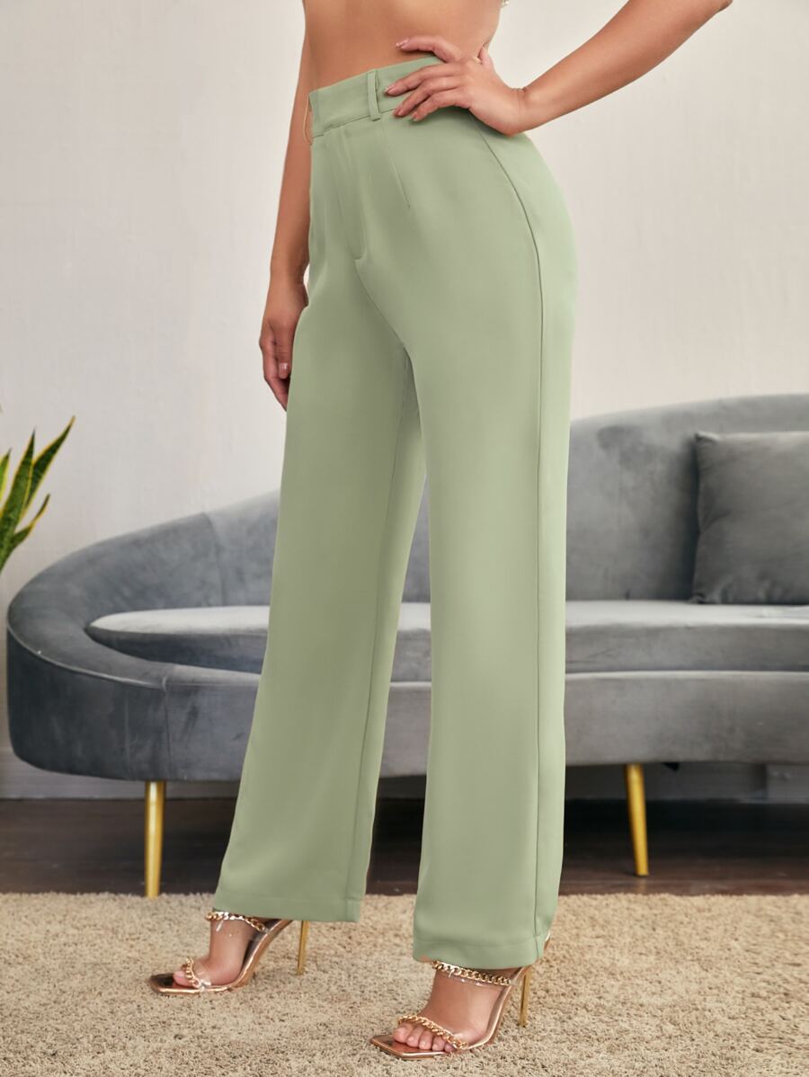 Women's High Waisted Flare Trousers, Tailored Dress Pants for Work Office - Black