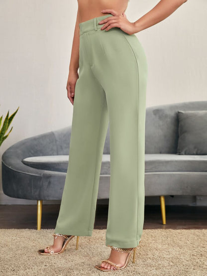 Women's High Waisted Flare Trousers, Tailored Dress Pants for Work Office - Black