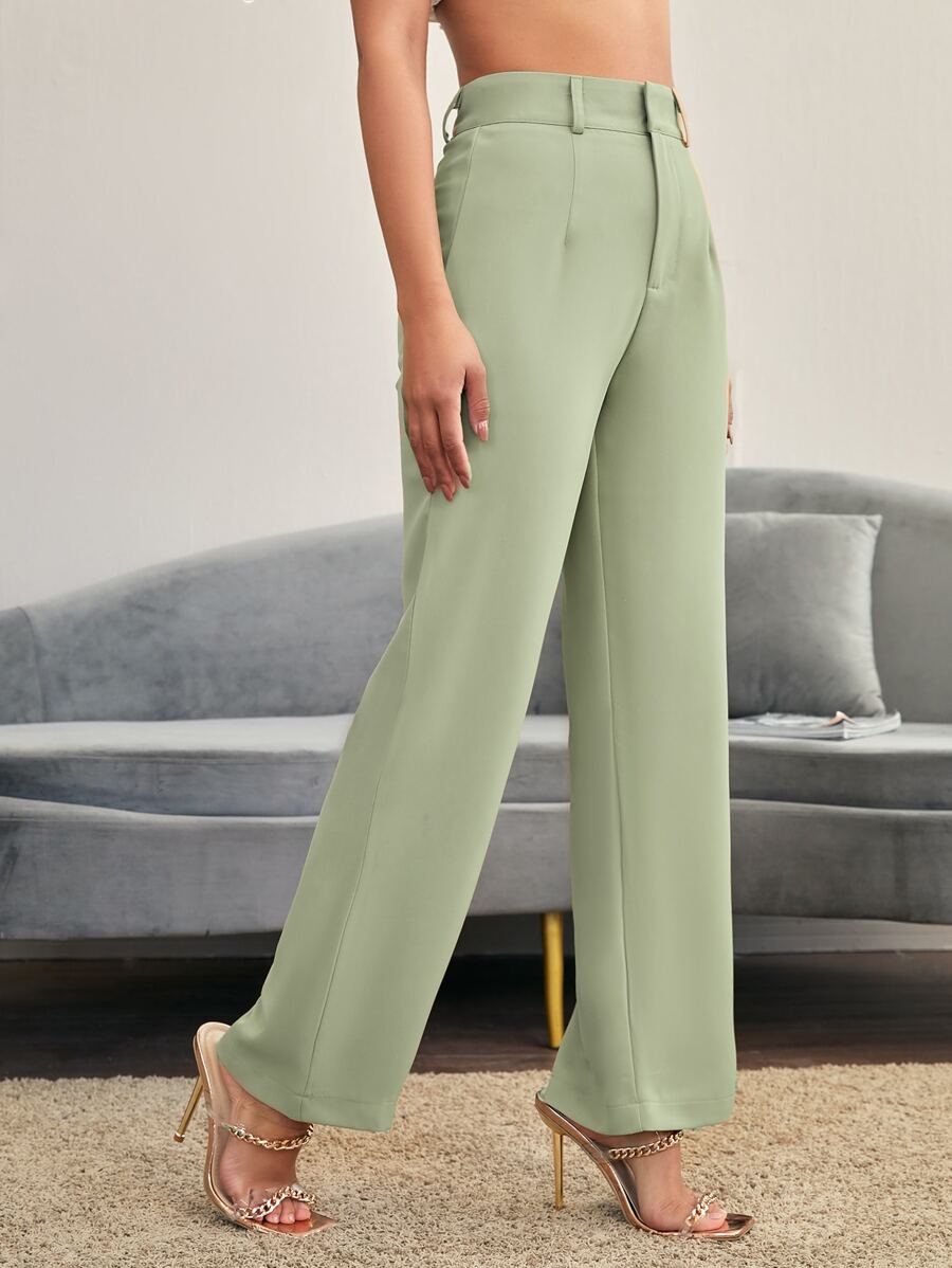 Women's High Waisted Flare Trousers, Tailored Dress Pants for Work Office - Black