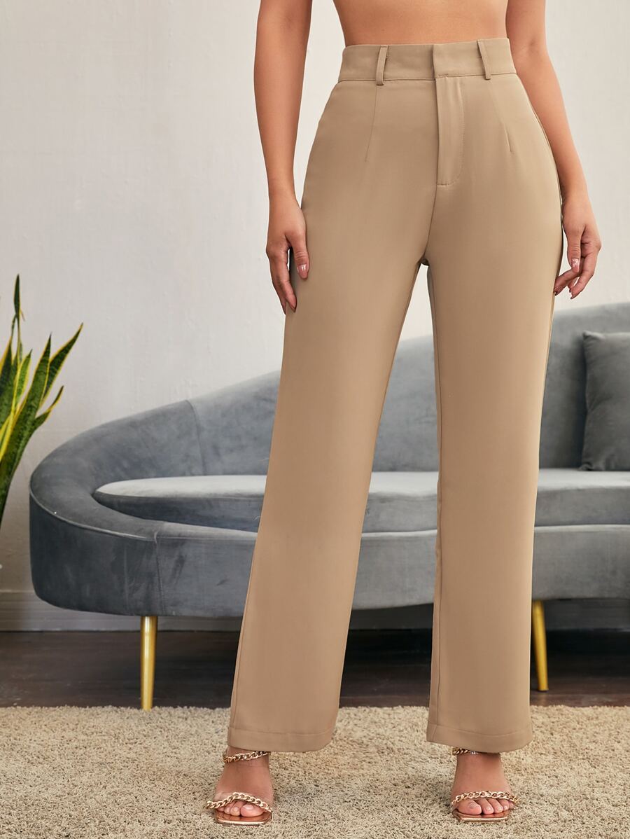 Women's High Waisted Flare Trousers, Tailored Dress Pants for Work Office - Black