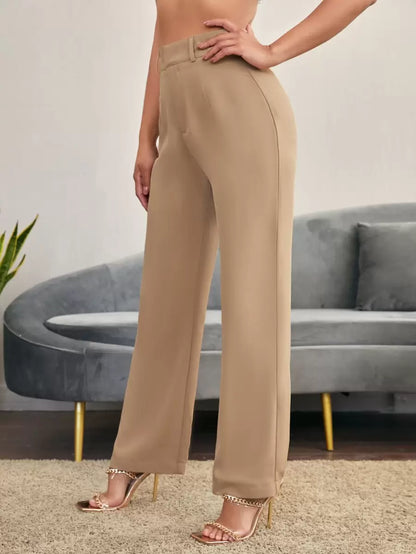 Women's High Waisted Flare Trousers, Tailored Dress Pants for Work Office - Black