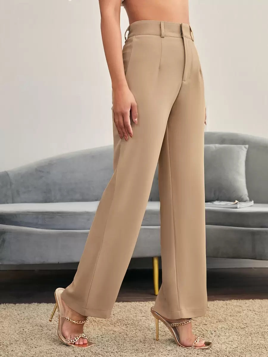 Women's High Waisted Flare Trousers, Tailored Dress Pants for Work Office - Black