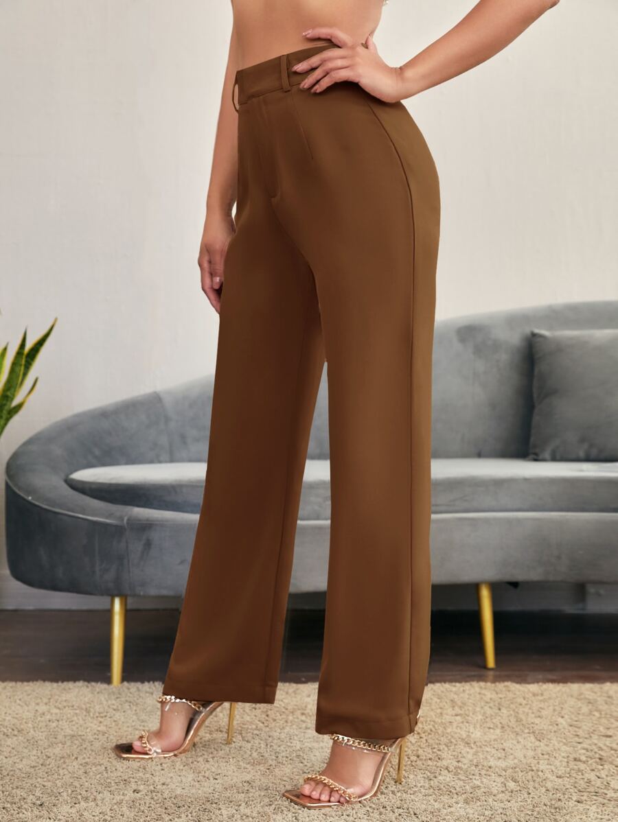 Women's High Waisted Flare Trousers, Tailored Dress Pants for Work Office - Black