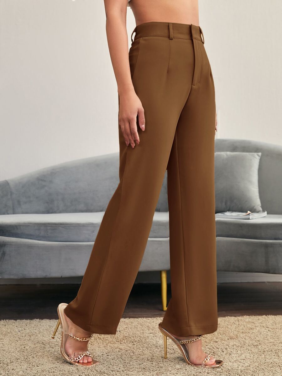 Women's High Waisted Flare Trousers, Tailored Dress Pants for Work Office - Black