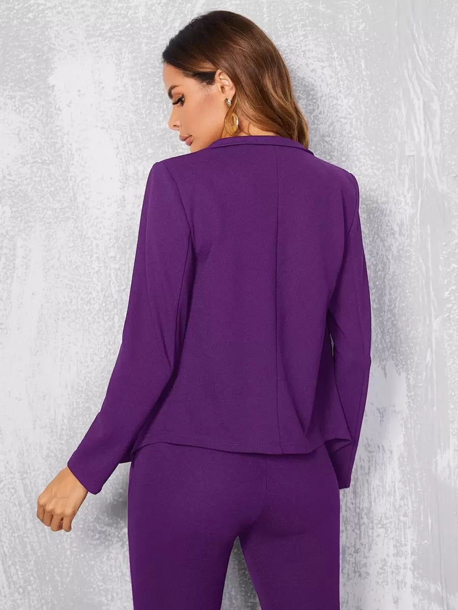 Cora Open Front Knit Blazer Jacket - Pink