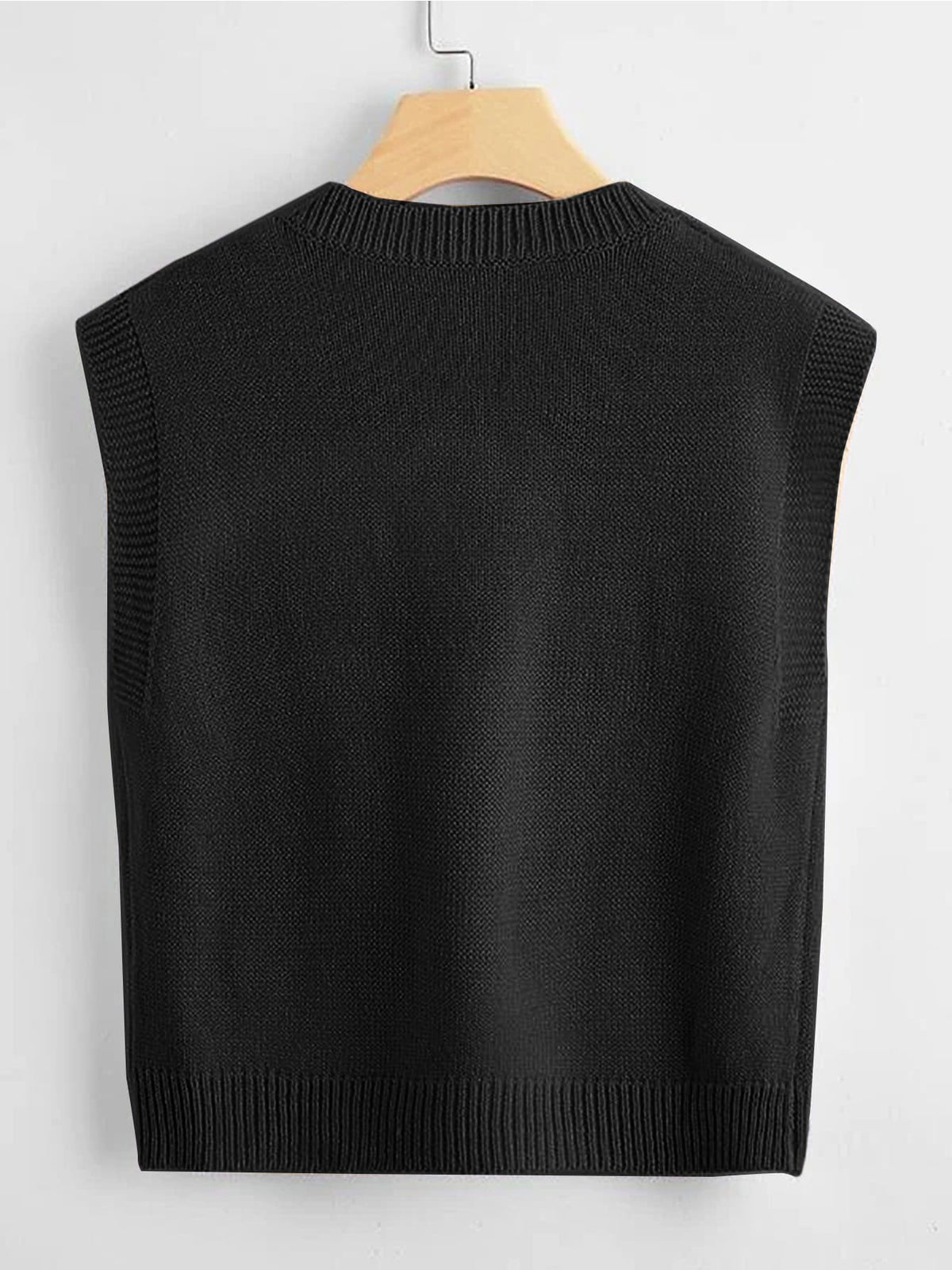 Marisa Fine Knit V-Neck Sleeveless Sweater Vest - Blue
