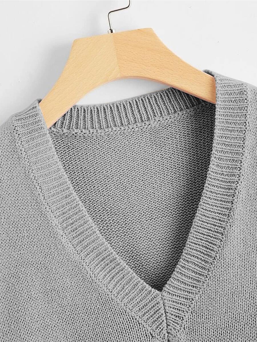 Marisa Fine Knit V-Neck Sleeveless Sweater Vest - Maroon