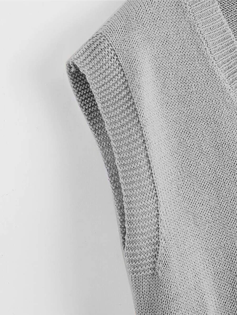 Marisa Fine Knit V-Neck Sleeveless Sweater Vest - Pink