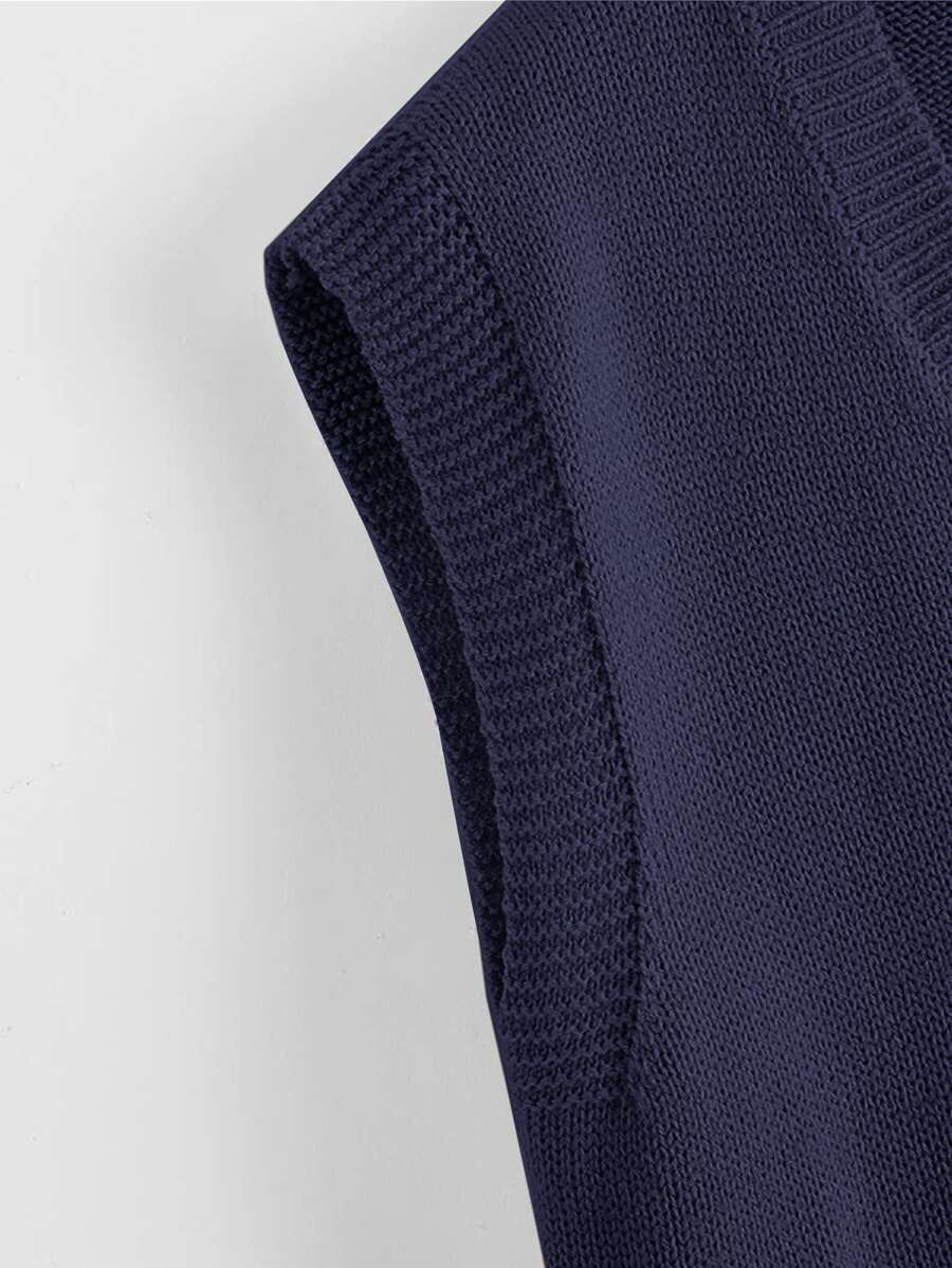 Marisa Fine Knit V-Neck Sleeveless Sweater Vest - Redwood