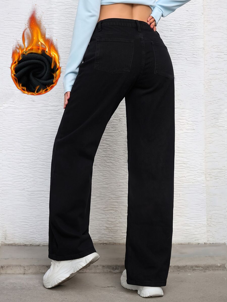 Ravenna High Waisted Wide Leg Baggy Jeans with Pockets