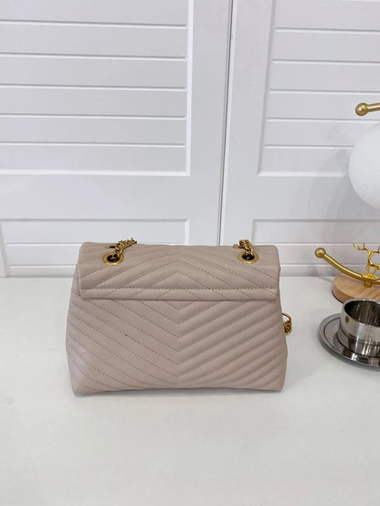 Annecy Chevron Quilted Chain Strap Crossbody Bag