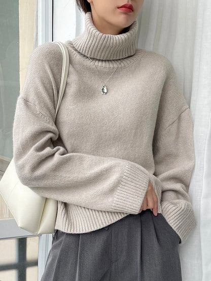 Lofoten Oversized Turtleneck Drop Shoulder Knit Sweater