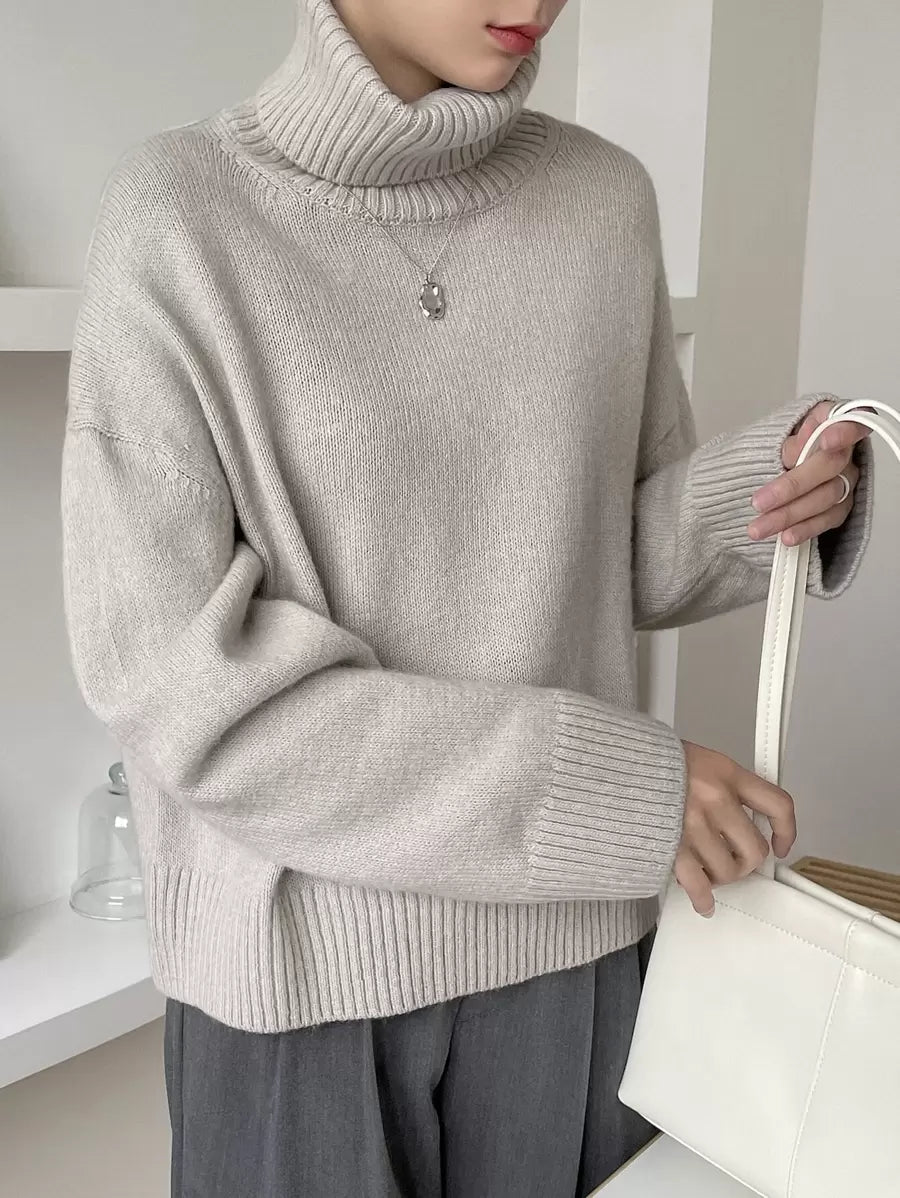 Lofoten Oversized Turtleneck Drop Shoulder Knit Sweater