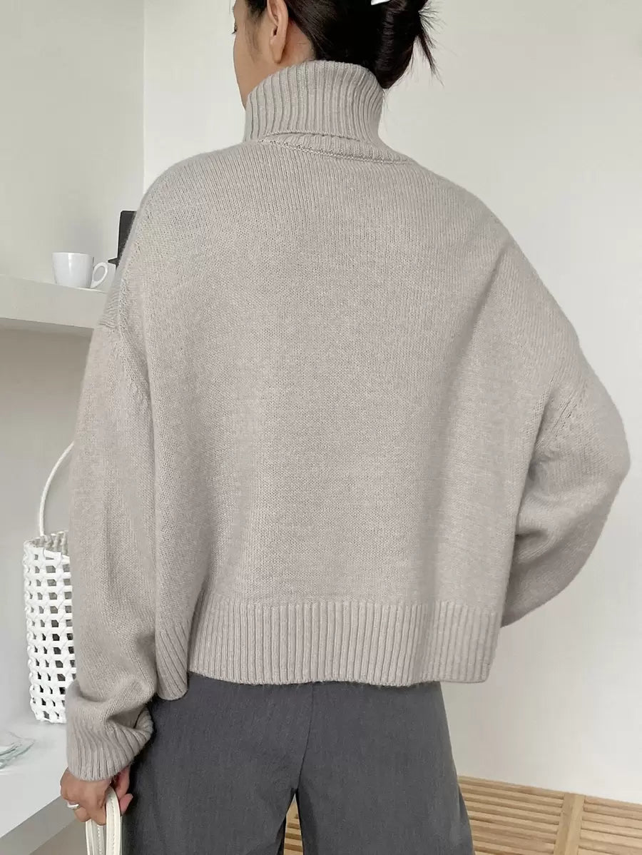 Lofoten Oversized Turtleneck Drop Shoulder Knit Sweater