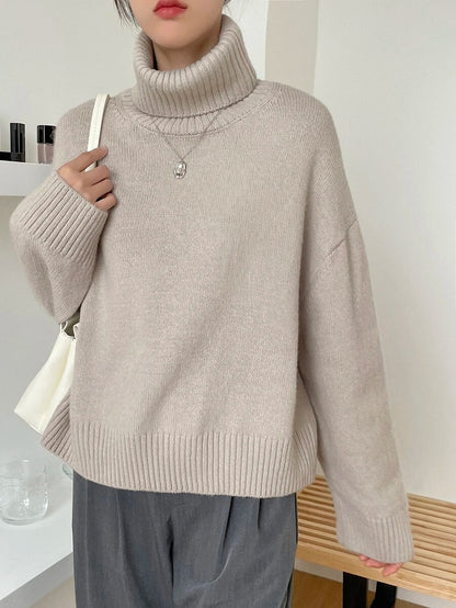 Lofoten Oversized Turtleneck Drop Shoulder Knit Sweater