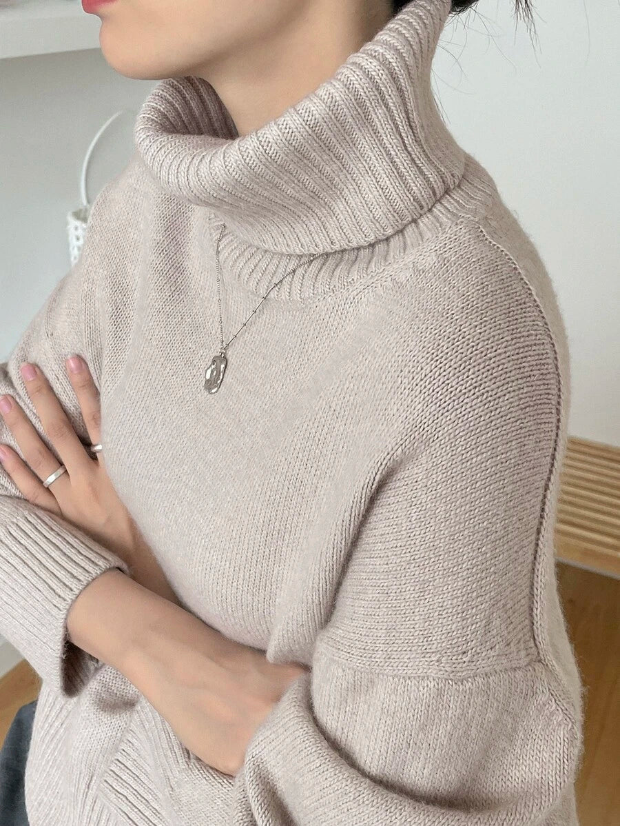 Lofoten Oversized Turtleneck Drop Shoulder Knit Sweater