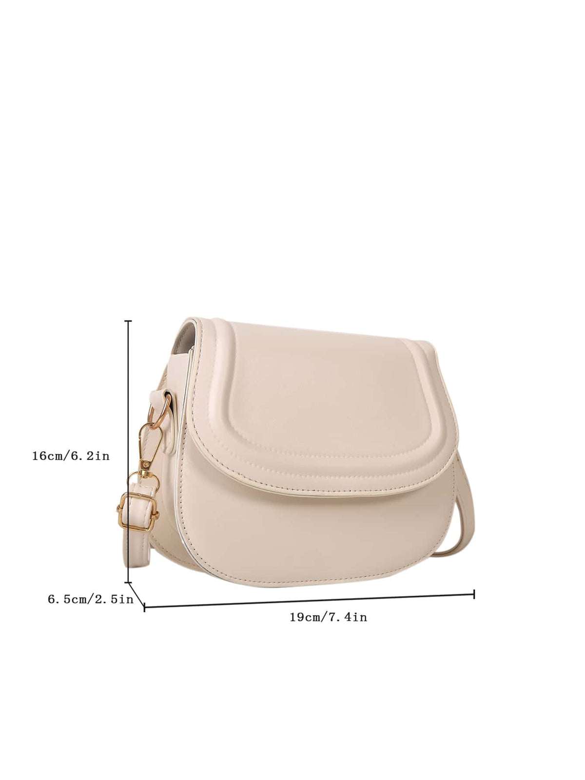 Women's Small Saddle Crossbody Bag, Faux Leather Flap Shoulder Purse with Adjustable Strap