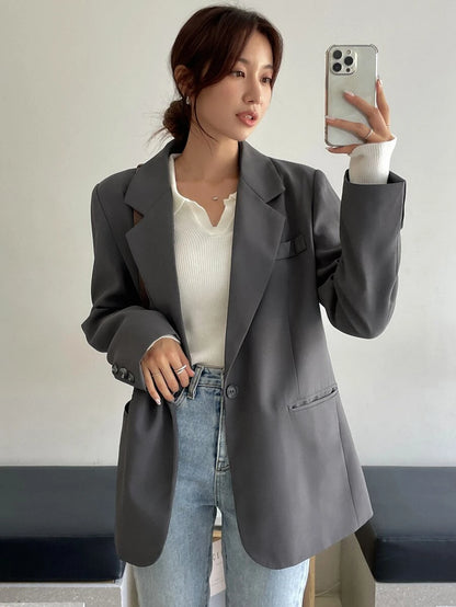Pimlico Oversized Single Button Notch Lapel Blazer