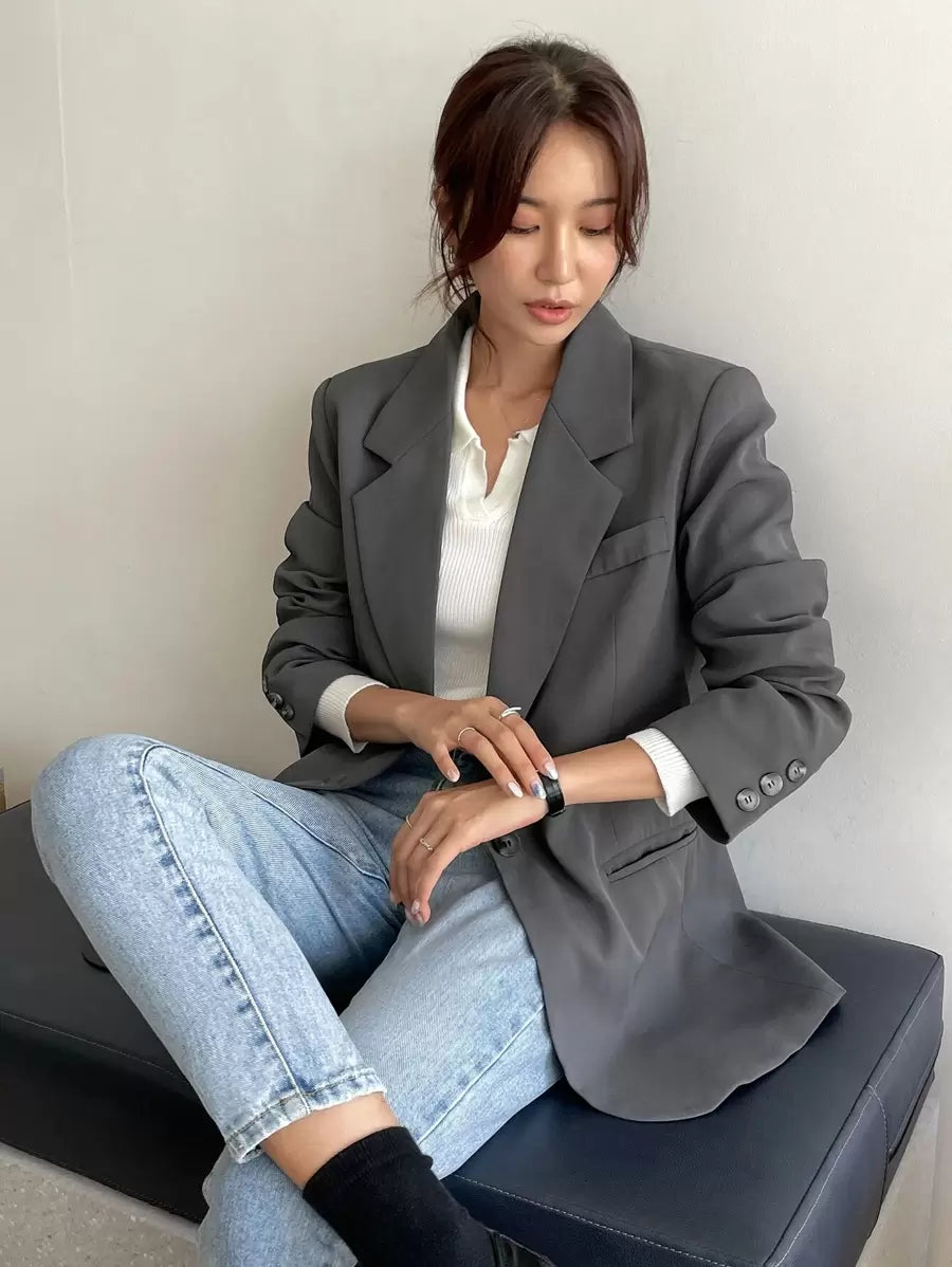 Pimlico Oversized Single Button Notch Lapel Blazer