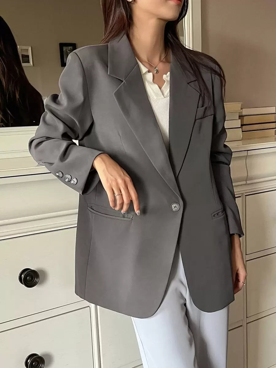 Pimlico Oversized Single Button Notch Lapel Blazer