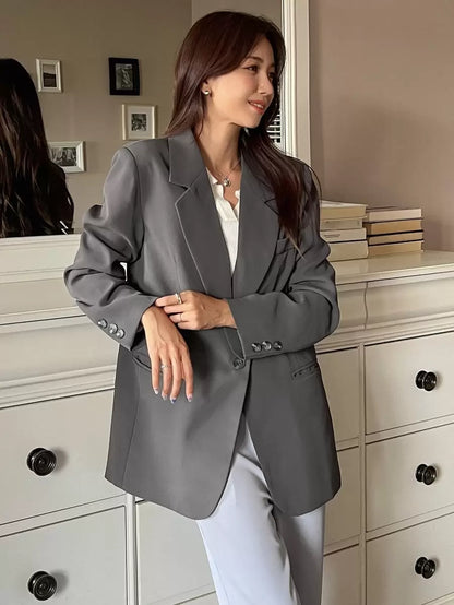 Pimlico Oversized Single Button Notch Lapel Blazer