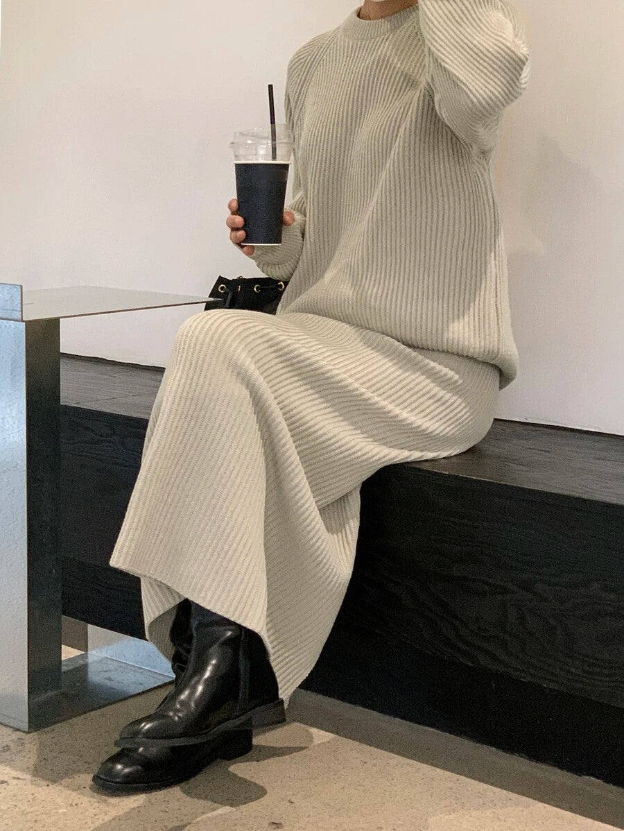 Brienz Raglan Sleeve Sweater and Knit Midi Skirt Set