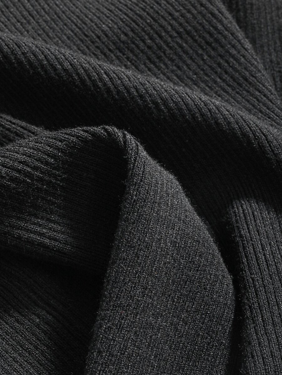 Krakow Ribbed Knit Crew Neck Fitted Pullover Sweater