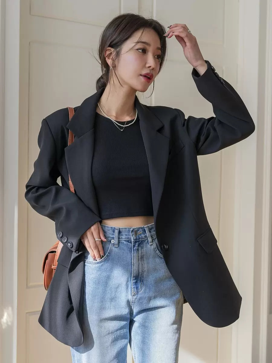 Pimlico Oversized Single Button Notch Lapel Blazer