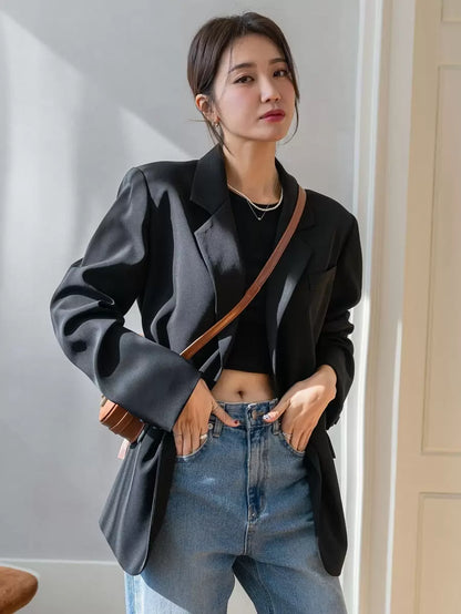 Pimlico Oversized Single Button Notch Lapel Blazer