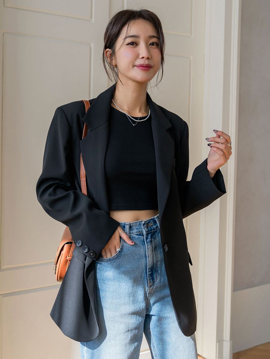 Pimlico Oversized Single Button Notch Lapel Blazer