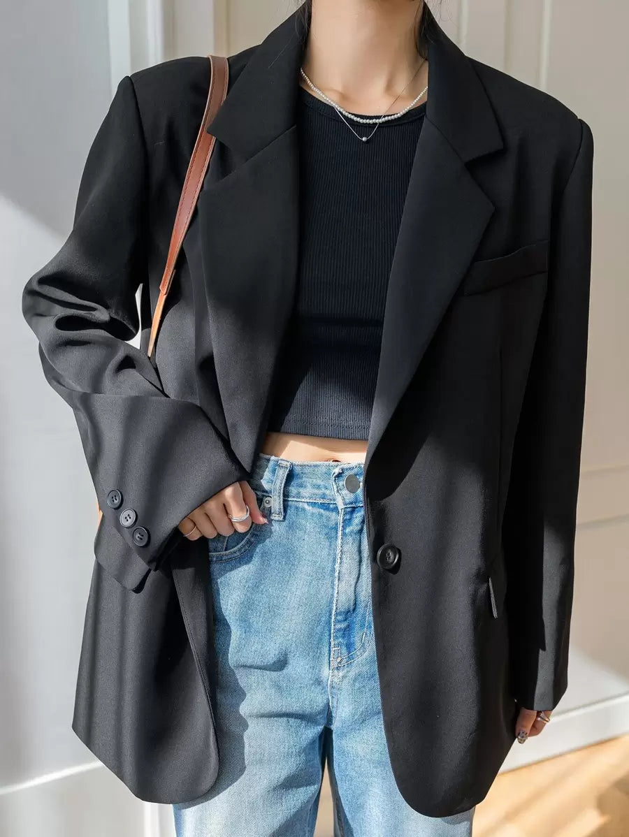 Pimlico Oversized Single Button Notch Lapel Blazer