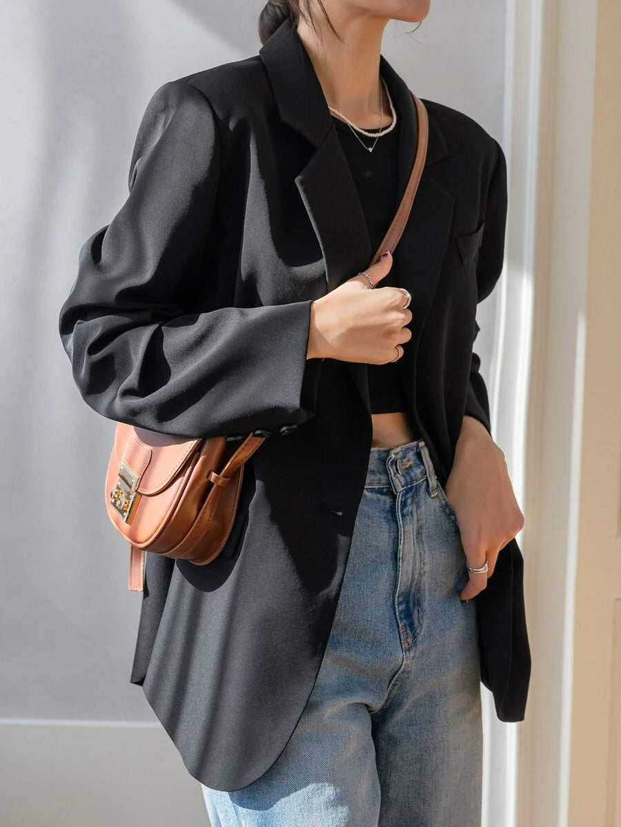Pimlico Oversized Single Button Notch Lapel Blazer