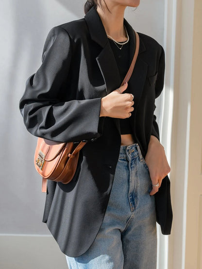 Pimlico Oversized Single Button Notch Lapel Blazer