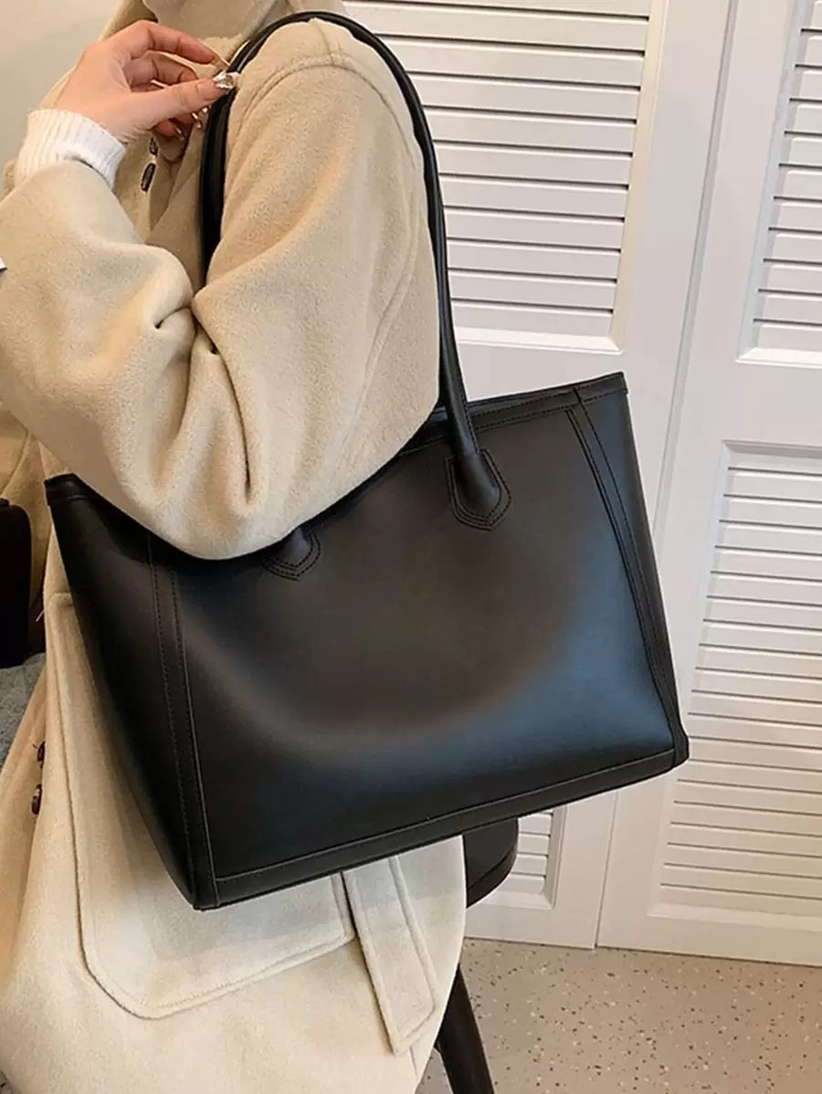 Tartu Large Faux Leather Shoulder Tote Bag