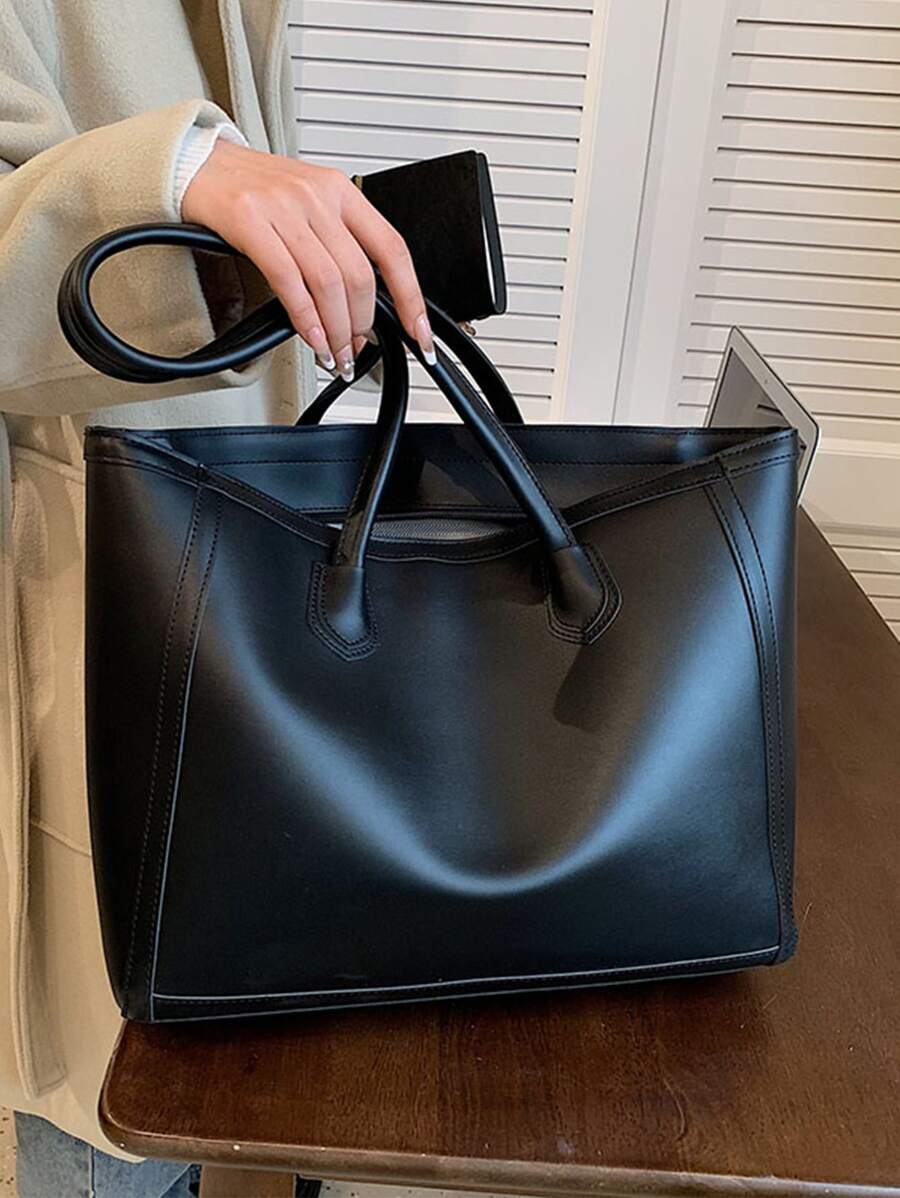 Tartu Large Faux Leather Shoulder Tote Bag