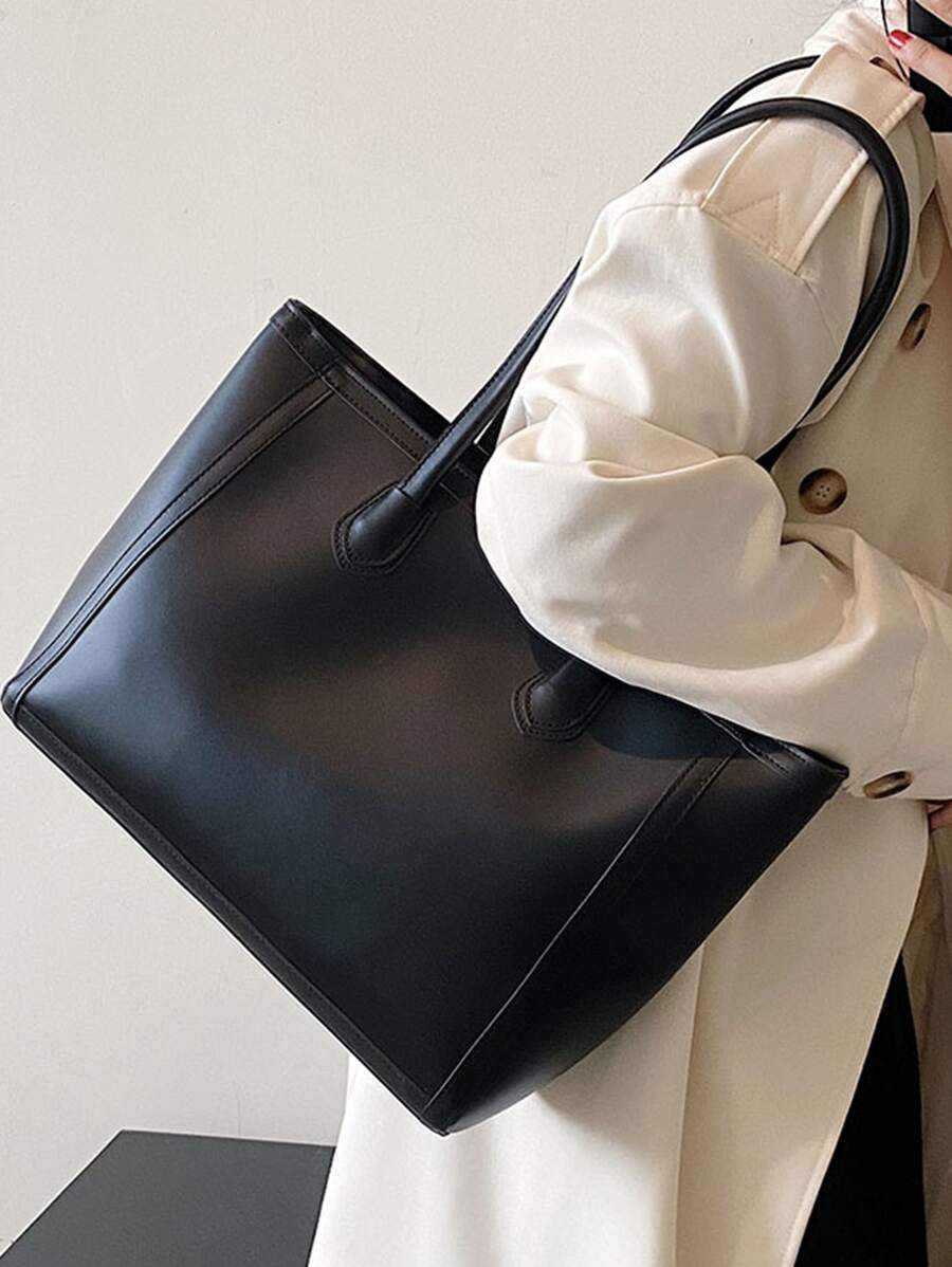 Tartu Large Faux Leather Shoulder Tote Bag