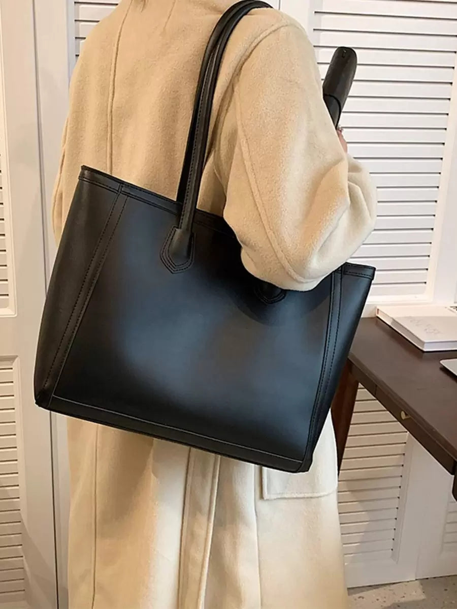 Tartu Large Faux Leather Shoulder Tote Bag