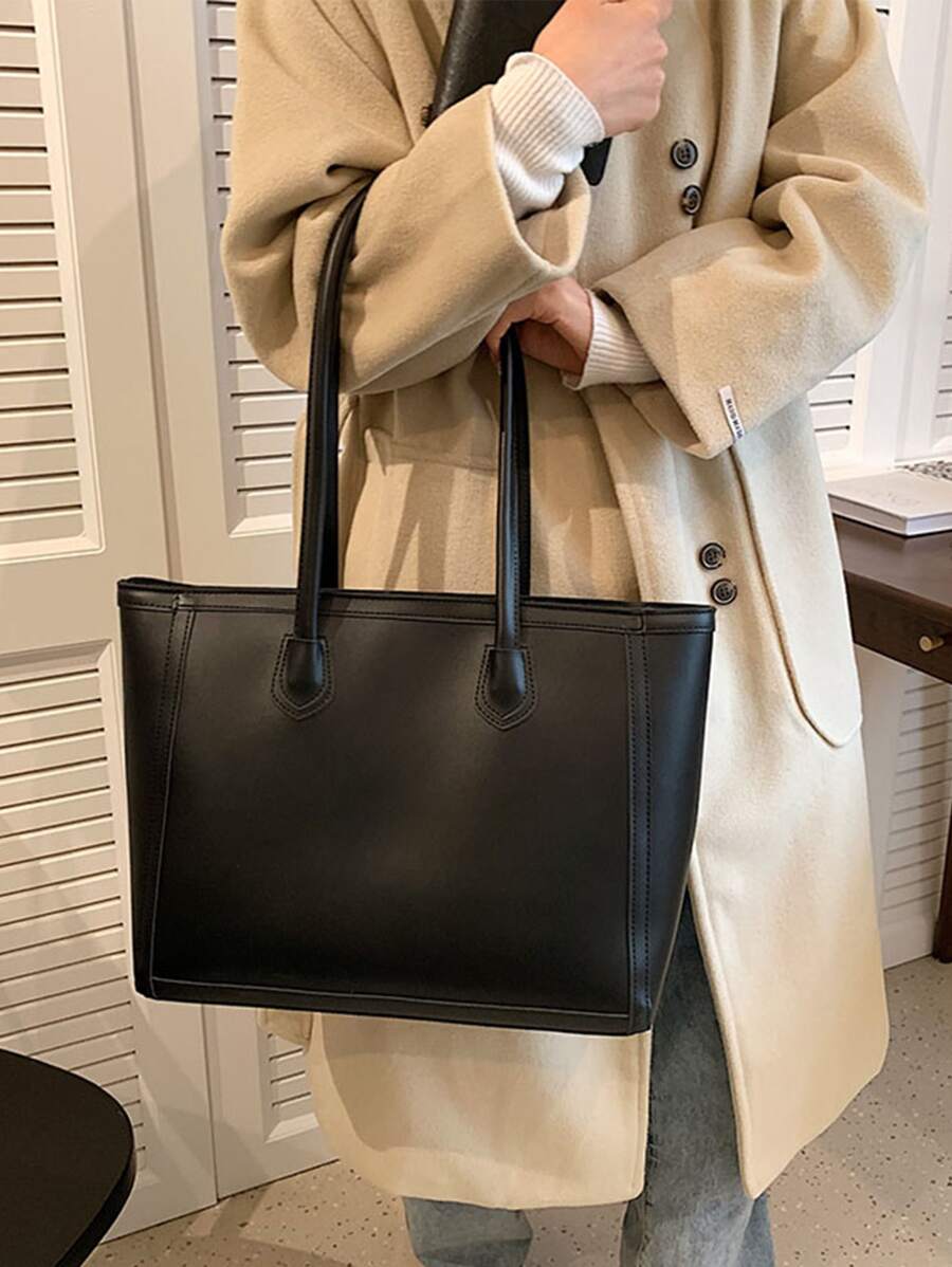 Tartu Large Faux Leather Shoulder Tote Bag