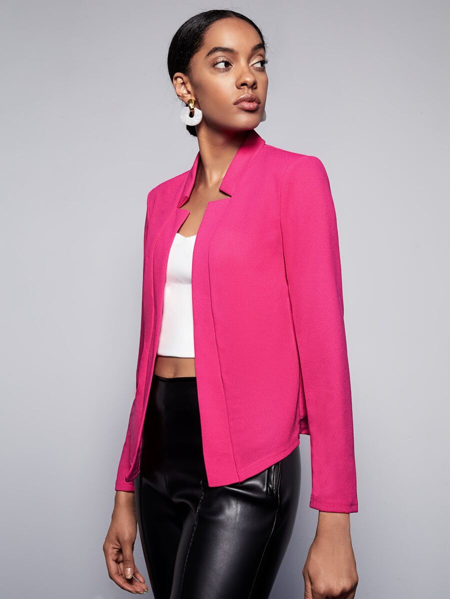Cora Open Front Knit Blazer Jacket - Grey