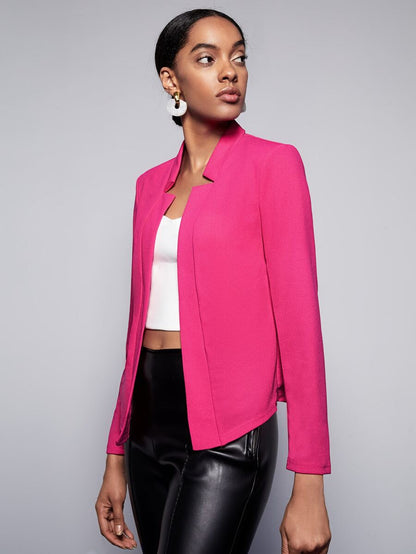 Cora Open Front Knit Blazer Jacket - Grey
