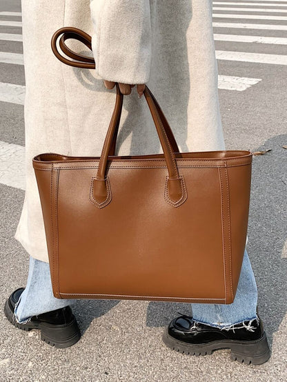 Tartu Large Faux Leather Shoulder Tote Bag