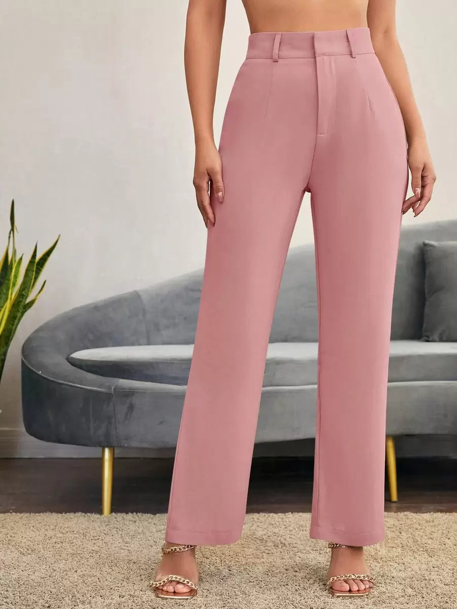 Women's High Waisted Flare Trousers, Tailored Dress Pants for Work Office - Black