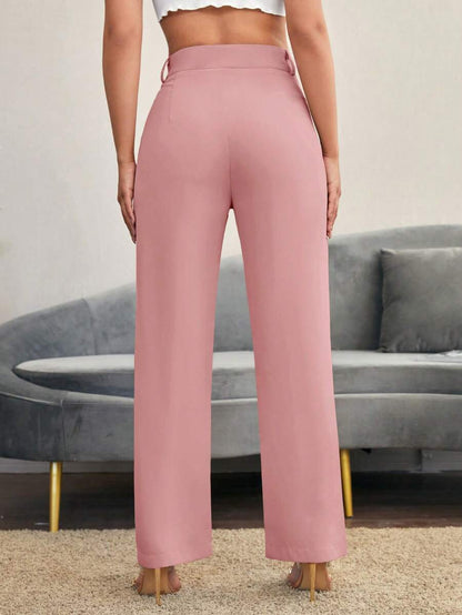 Women's High Waisted Flare Trousers, Tailored Dress Pants for Work Office - Black